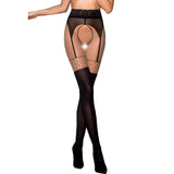 Passion - Tiopen 003 Schwarze Strumpfhose 3/4 20/40 den