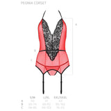 Passion - Peonia Korsett Erotische Linie Rot L/XL