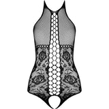 Passion - Bs094 Schwarzer Bodystocking, Eine Grösse