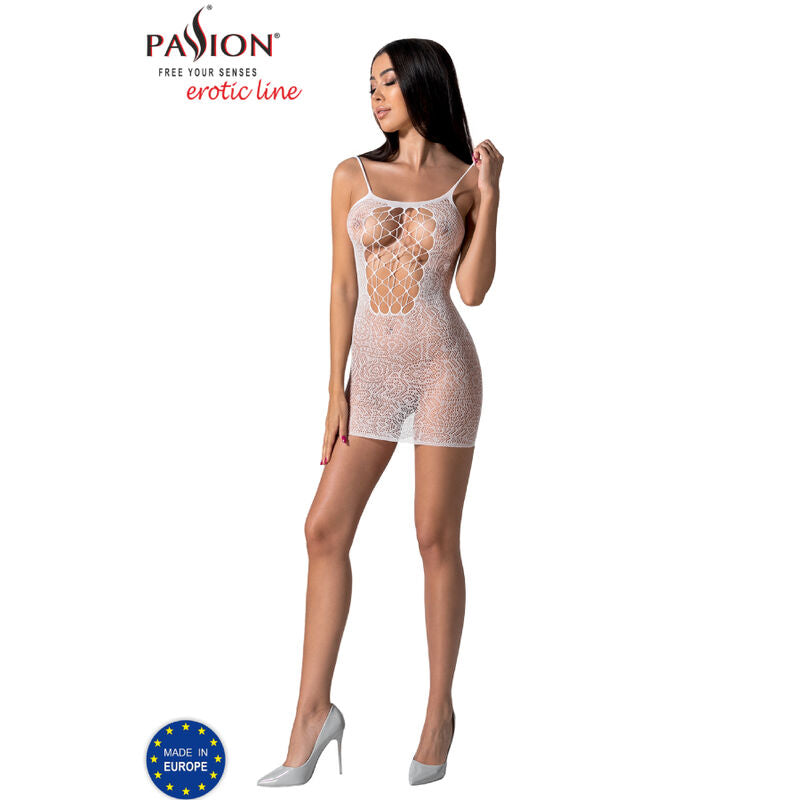 Passion - Bs096 Weisser Bodystocking, Eine Grösse