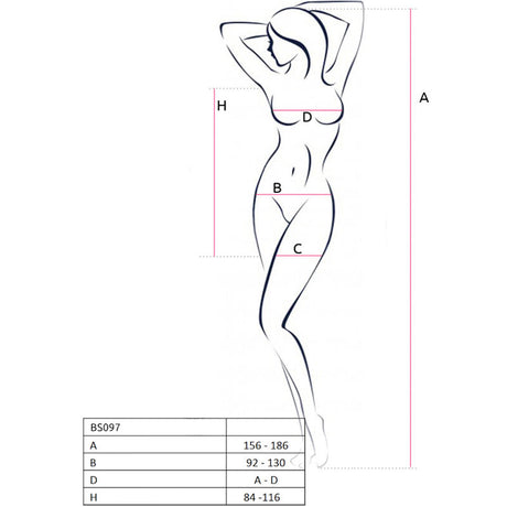 Passion - Bs097 Weisser Bodystocking, Eine Grösse