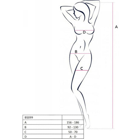 Passion - Bs099 Schwarzer Bodystocking, Eine Grösse