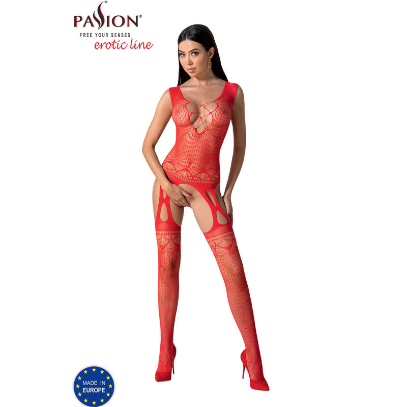 Passion - Bs099 Roter Bodystocking, Eine Grösse