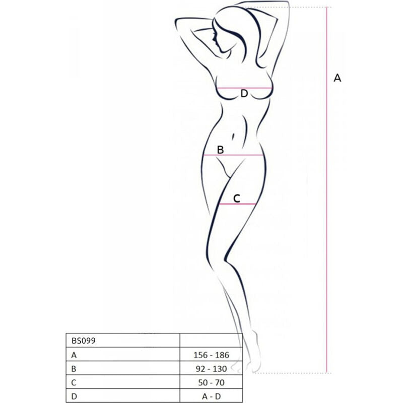 Passion - Bs099 Weisser Bodystocking, Eine Grösse