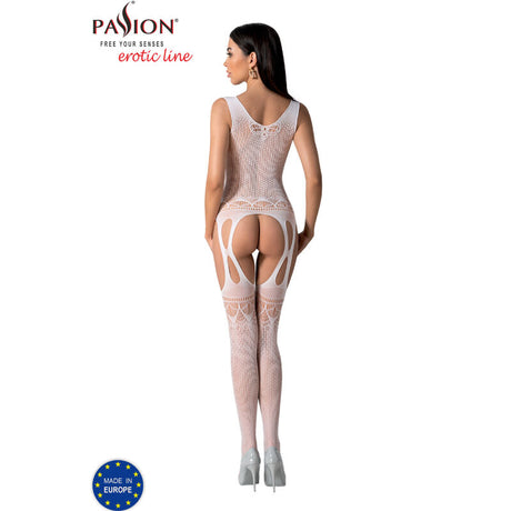Passion - Bs099 Weisser Bodystocking, Eine Grösse