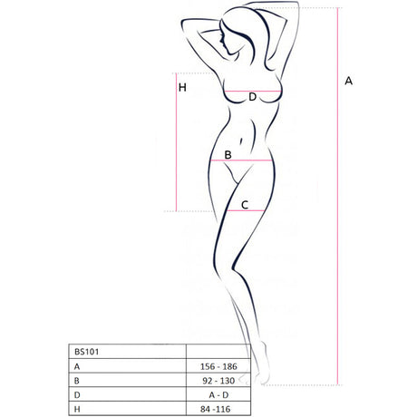 Passion - Bs101 Roter Bodystocking, Eine Grösse