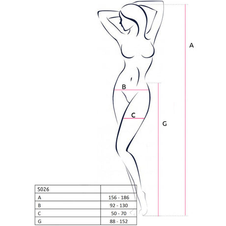 Passion - S026 Schwarze Strumpfstrumpfhose, Eine Grösse