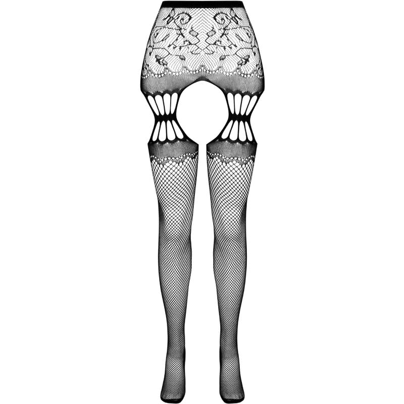 Passion - S027 Schwarze Strumpfstrumpfhose, Eine Grösse