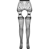Passion - S027 Schwarze Strumpfstrumpfhose, Eine Grösse
