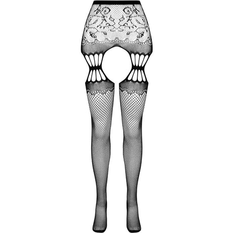 Passion - S027 Schwarze Strumpfstrumpfhose, Eine Grösse