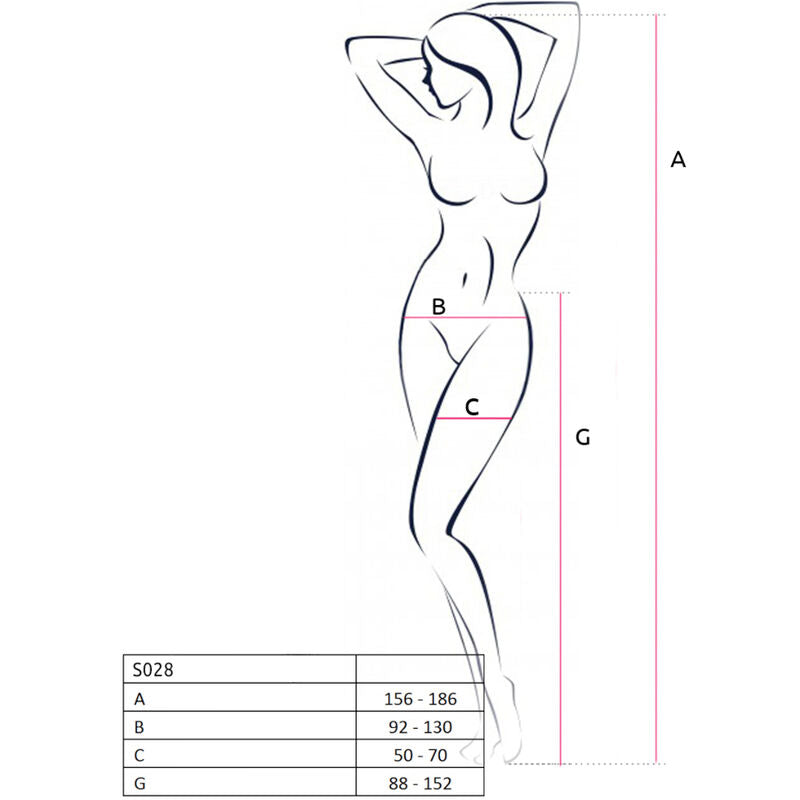 Passion - S028 Schwarze Strumpfstrumpfhose, Eine Grösse