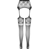 Passion - S030 Strumpfhose mit Schwarzem Garter, Eine Grösse