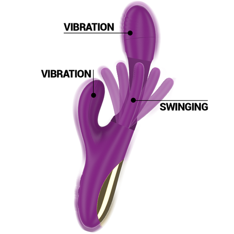 Intense - Apolo Wiederaufladbarer Multifunktionsvibrator 7 Vibrationen mit Lila Schwingender Zunge