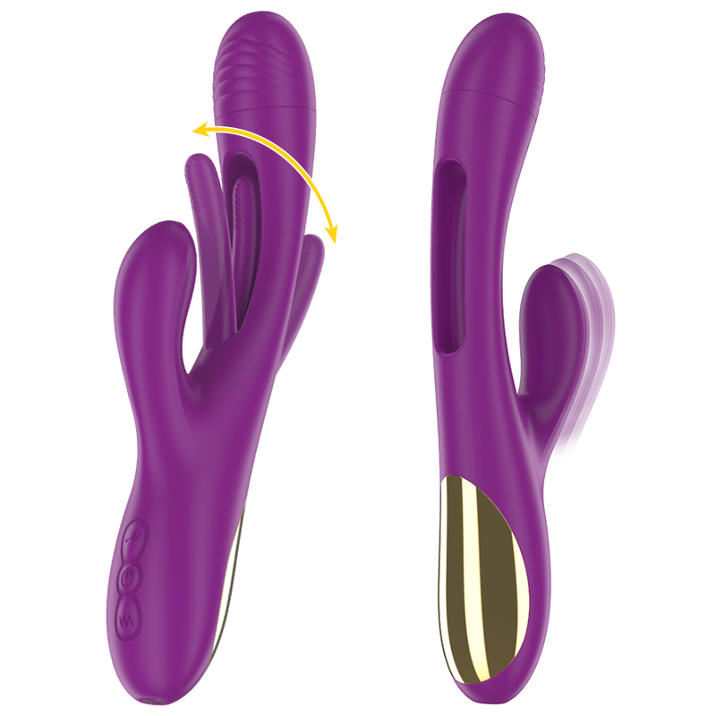 Intense - Apolo Wiederaufladbarer Multifunktionsvibrator 7 Vibrationen mit Lila Schwingender Zunge