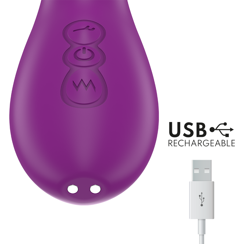 Intense - Apolo Wiederaufladbarer Multifunktionsvibrator 7 Vibrationen mit Lila Schwingender Zunge