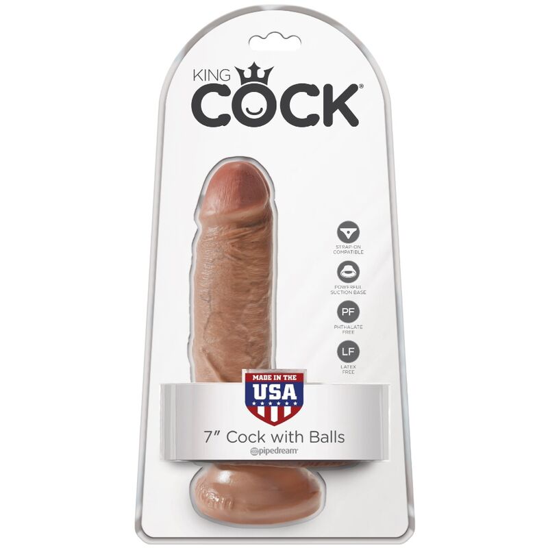 King Cock - Realistischer Penis mit Kugeln 13.2 cm Karamell