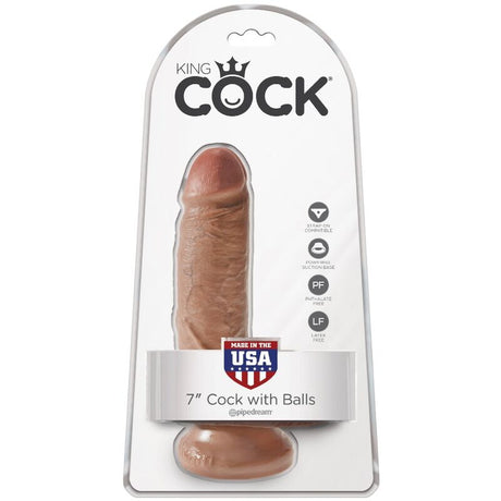 King Cock - Realistischer Penis mit Kugeln 13.2 cm Karamell