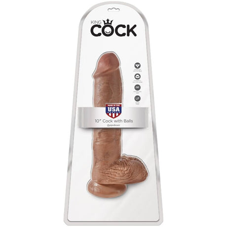 King Cock - Realistischer Penis mit Kugeln 19.8 cm Karamell