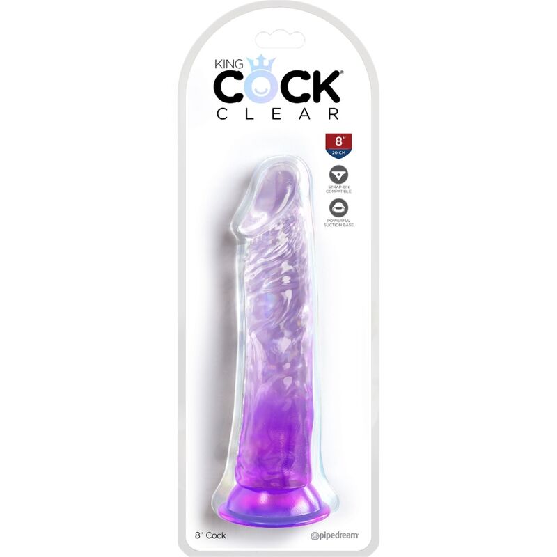 King Cock - Clear Realistischer Penis 19.7 cm Lila
