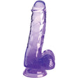 King Cock - Clear Realistischer Penis mit Kugeln 13.5 cm Lila