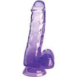 King Cock - Clear Realistischer Penis mit Kugeln 13.5 cm Lila