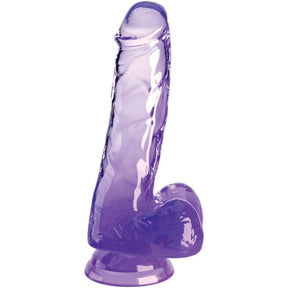 King Cock - Clear Realistischer Penis mit Kugeln 13.5 cm Lila