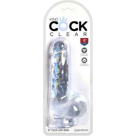 Realistischer Dildo Clear Realistischer Penis mit Eieren Transparent 13,5 x 3,8 cm.4