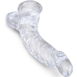 King Cock - Clear Realistisch Gebogener Penis mit 16.5 cm Transparenten Eieren