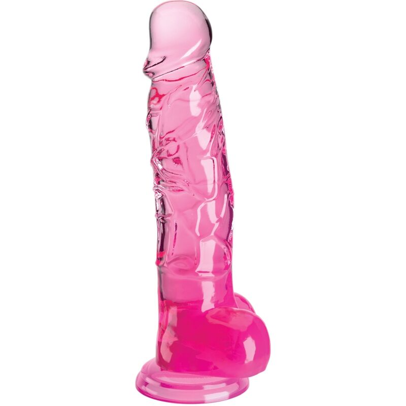 King Cock - Clear Realistischer Penis mit Kugeln 16.5 cm Rosa