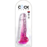 King Cock - Clear Realistischer Penis mit Kugeln 16.5 cm Rosa