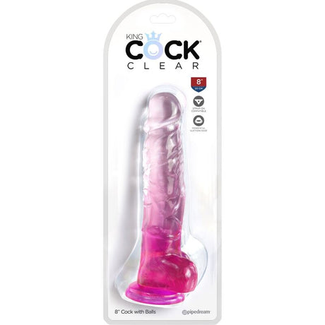 Realistischer Dildo Clear Realistischer Penis mit Kugeln Rosa 16,5 x 5,1 cm.1