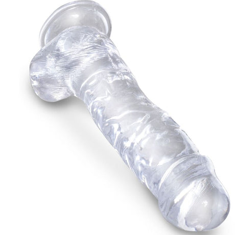 Realistischer Dildo Clear Realistischer Penis mit Eieren Transparent 16,5 x 5,1 cm.2