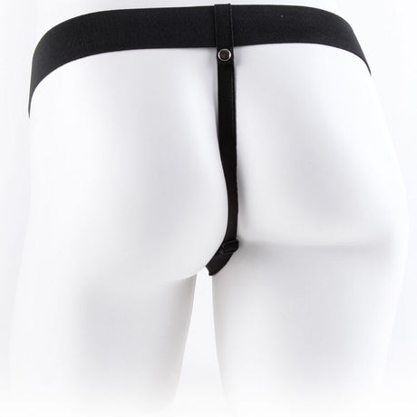 Strap-on Verstellbares Gurt mit Fernbedienung Realistischer Penis mit Hoden Weiß 17,8 x.4