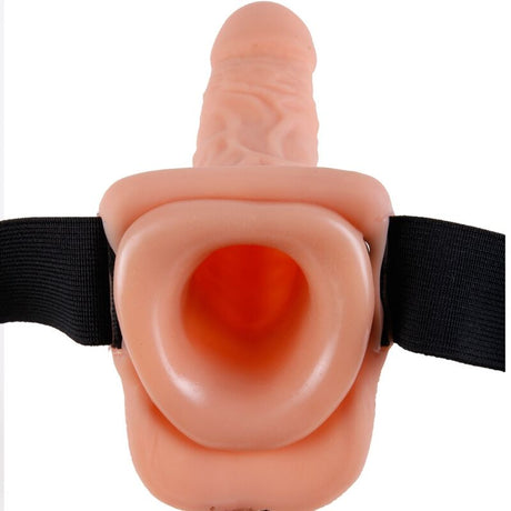 Strap-on Verstellbares Gurt mit Fernbedienung Realistischer Penis mit Hoden Weiß 22,9 x.3