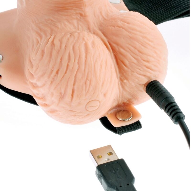 Fetish Fantasy Series - Verstellbares Gurt mit Fernbedienung, Realistischer Penis mit Wiederaufladbaren Hoden und Vibrator 15 cm
