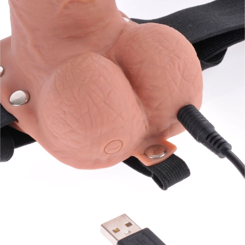 Fetish Fantasy Series - Verstellbares Gurt Realistischer Penis mit Wiederaufladbaren Bllen und Vibrator 17,8 cm