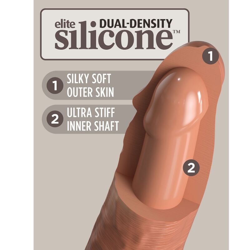 King Cock - Elite Realistischer Silikondildo 20.3 cm Karamell