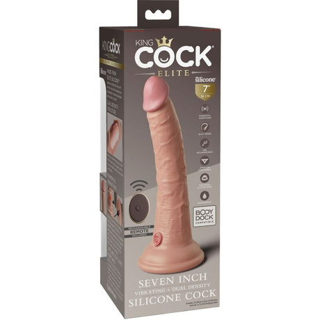 King Cock - Elite Realistischer Dildo Vibrator & Silikon Fernbedienung 17.8 cm