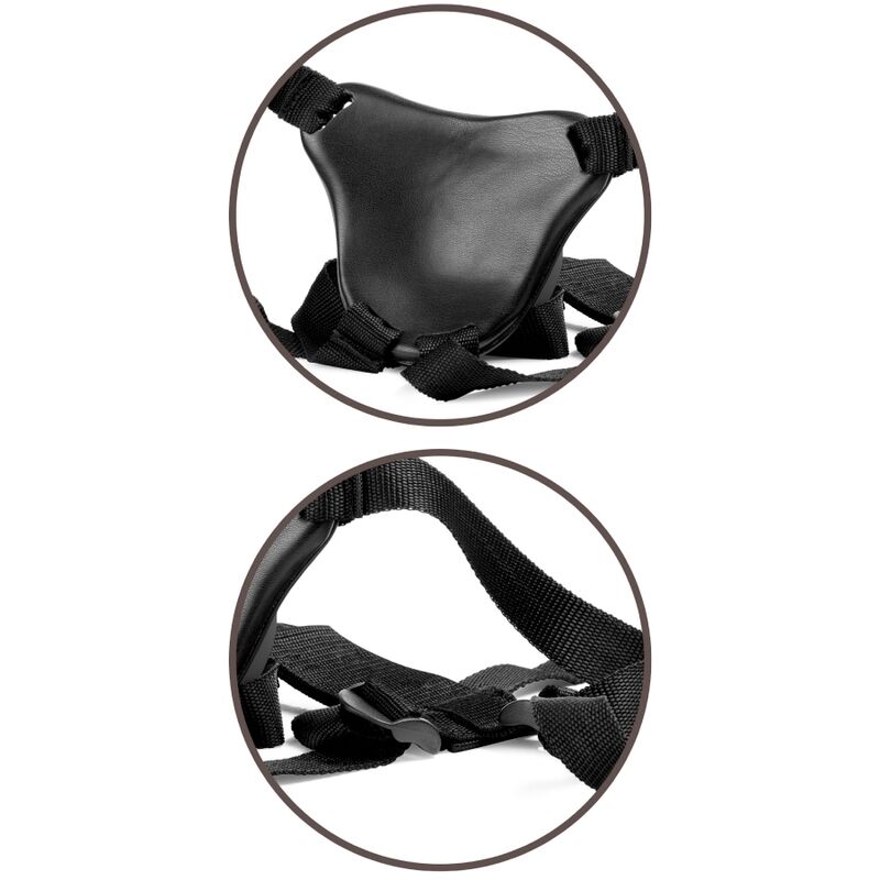 King Cock - Elite Deluxe Verstellbares Harness-Kit Ring mit Hoden & Dildo 20.3 cm