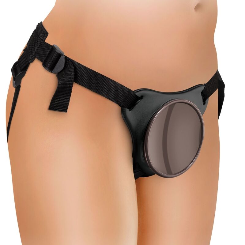 King Cock - Elite Deluxe Verstellbares Harness-Kit Ring mit Hoden & Dildo 20.3 cm