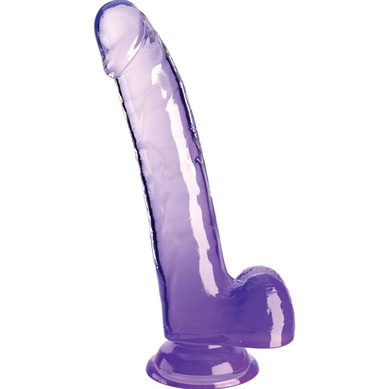 King Cock - Clear Dildo mit Hoden 20.3 cm Lila