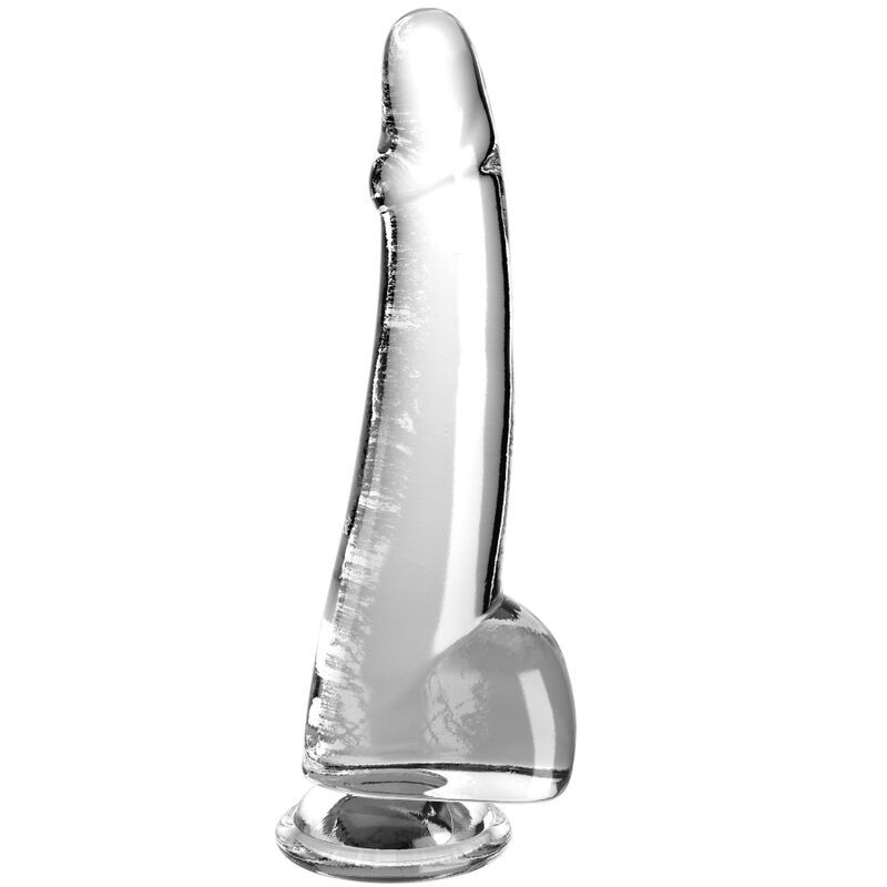 King Cock - Clear Dildo mit Hoden 19 cm Transparent