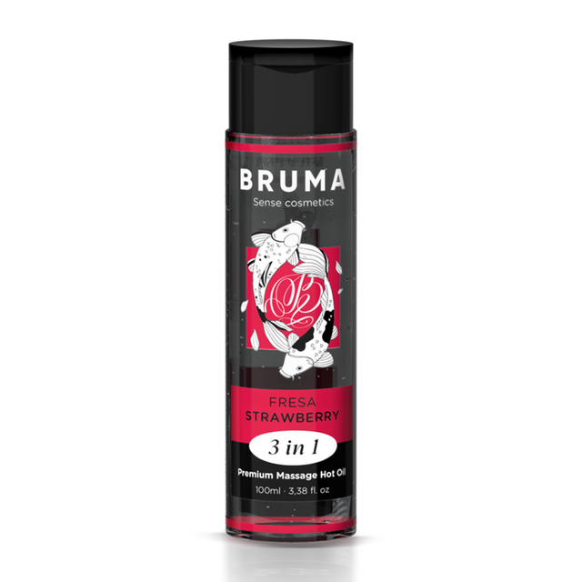 Bruma - Premium-Massageöl mit Wärmeeffekt, Erdbeere-Geschmack 3 in 1 - 100 ml