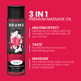 Bruma - Premium-Massageöl mit Wärmeeffekt, Erdbeere-Geschmack 3 in 1 - 100 ml