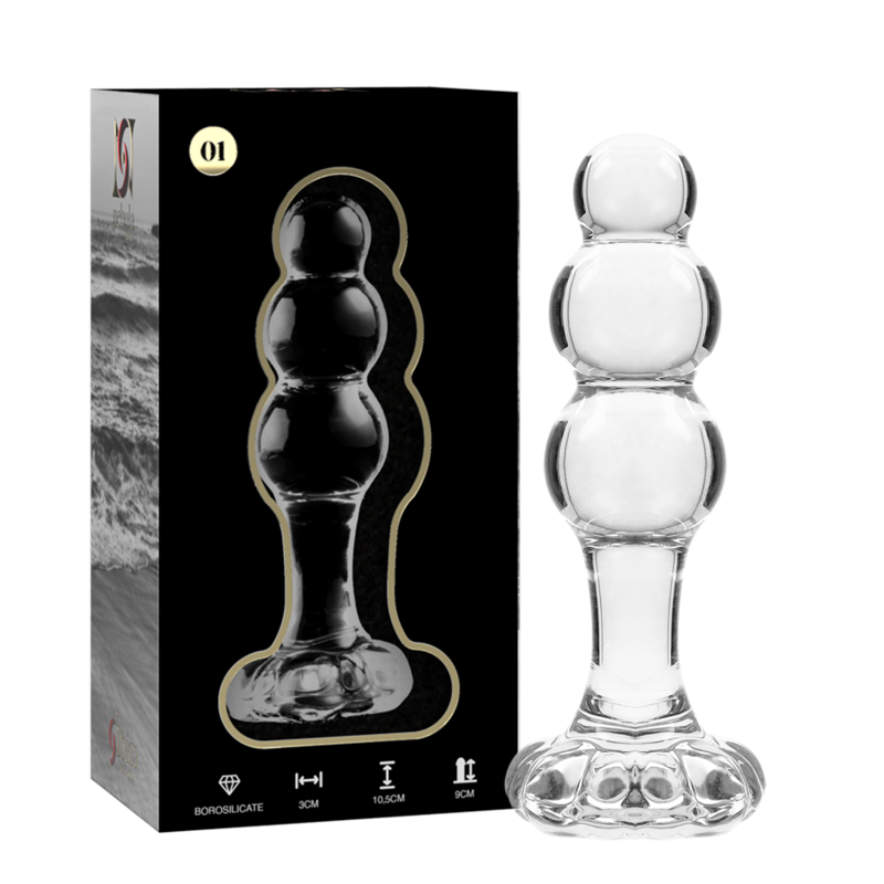 Nebula Series by Ibiza - Modell 1 Stecker Borosilikatglas Transparent 10.5 cm-x-3 cm