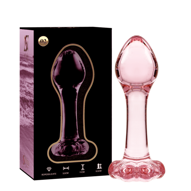 Nebula Series by Ibiza - Modell 2 Analplug Borosilikatglas Rosa 11 cm-x-3.5 cm
