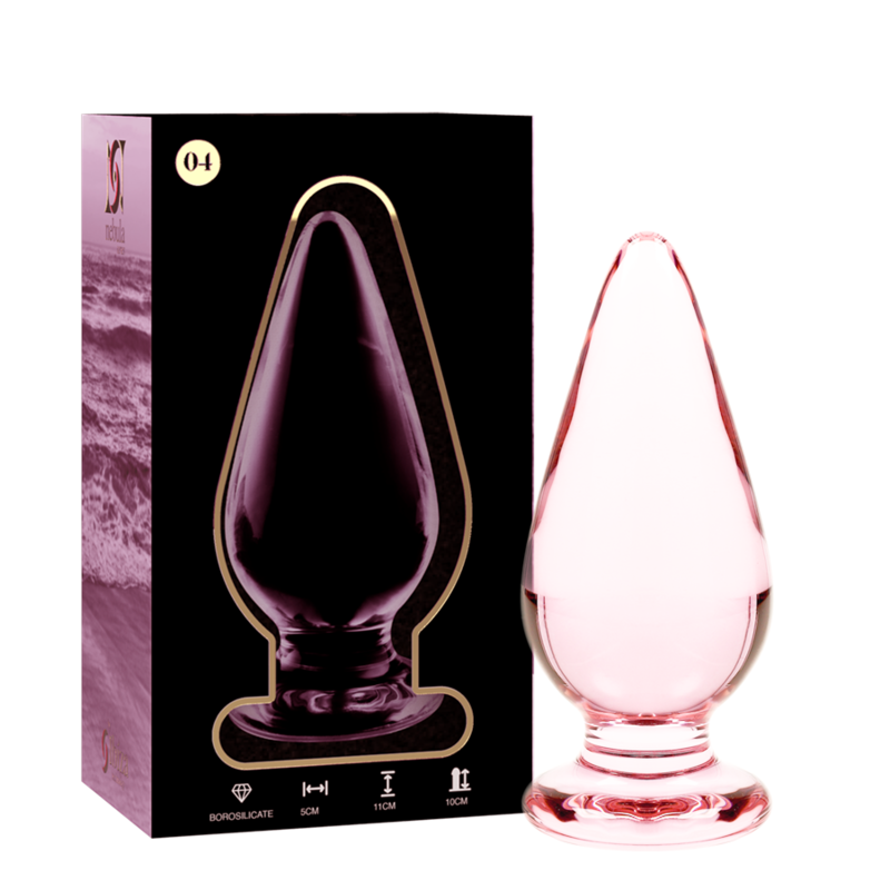 Nebula Series by Ibiza - Modell 4 Analplug Borosilikatglas Rosa 11 cm-x-5 cm
