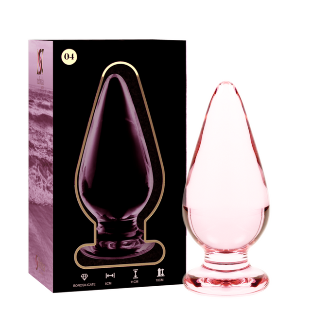Nebula Series by Ibiza - Modell 4 Analplug Borosilikatglas Rosa 11 cm-x-5 cm