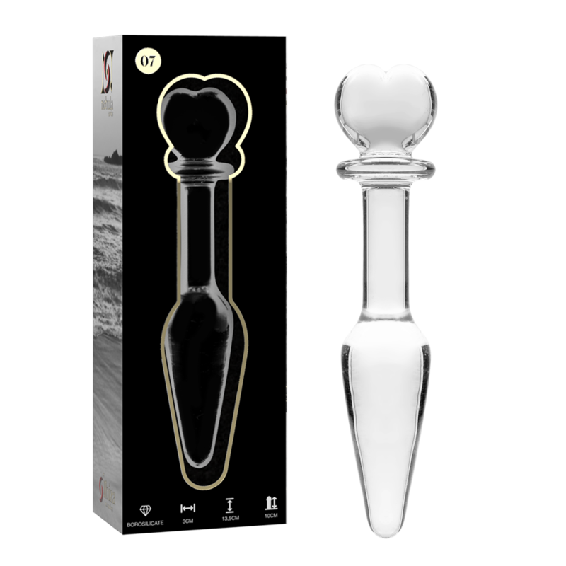 Nebula Series by Ibiza - Model 7 Analplug Borosilikatglas Klar 13.5 cm-x-3 cm