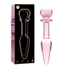 Analplug Nebula Modell 7 aus Glas Rosa 13,5 x 3 cm
